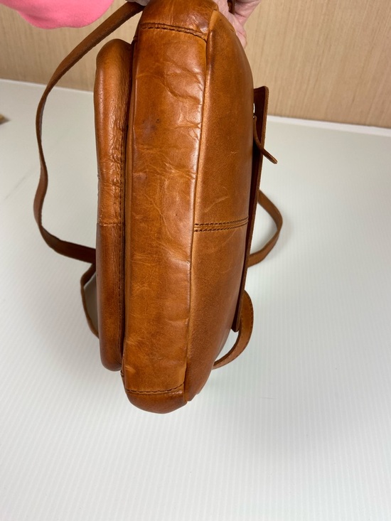 Y2K Woven Leather Crossbody Bag Cognac Brown Boho Small Zip Vilenca Holland - Picture 13 of 14